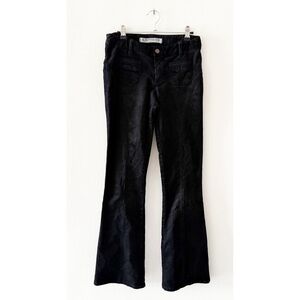 Vintage Y2K Express Corduroy Black Flare Low Rise Jeans Pants Size 6